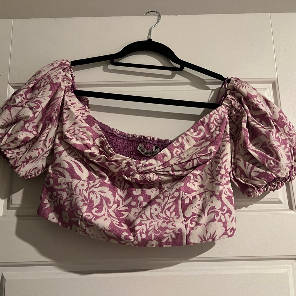 Abercrombie & Fitch Pink and Cream Patterned Top.